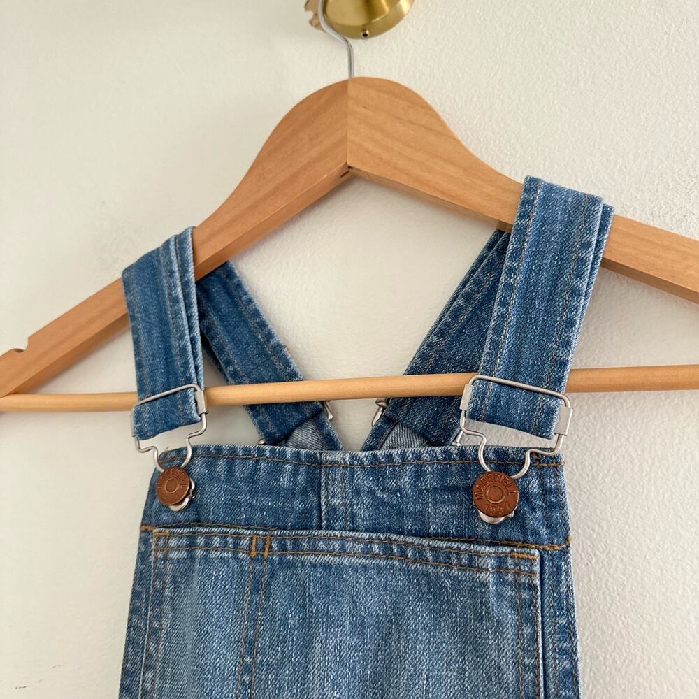 Madewell Adirondack Denim Raw Hem Short Overalls Blue XXS - Picture 7 of 11